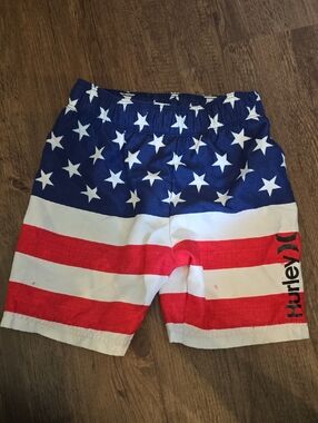 Hurley Patriotic Star & Stripe Swim Shorts - Blue Red White